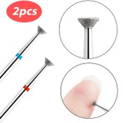 Resim 2 Adet NOTNOOT Uçuş Diski Şeklinde Tırnak Taşlama Başlıkları - Fazla Tutkalın Çıkarılması için Dayanıklı Metal Hassas Uçlar, Kütikül Bakımı ve Manikür Pedikür Araçları (Mavi & Kırmızı) | Dokulu Yüzey | Metallik Yapı, Tırnak Teknisyenleri İçin Malzemeler 