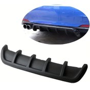 Resim Globalbloom Universal Shark Fin Diffuser 6 Kanatlı Arka Tampon Spoiler Siyah Egzoz Dekorasyon Seti 