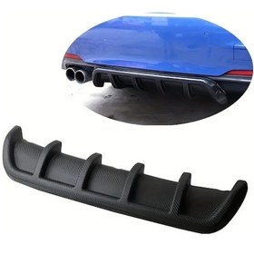 Resim Globalbloom Universal Shark Fin Diffuser 6 Kanatlı Arka Tampon Spoiler Siyah Egzoz Dekorasyon Seti 