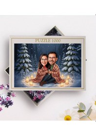Resim Bk Gift Kişiye Özel Sevgili Yılbaşı Karikatür Tasarımlı 1000 Parça Profesyonel Puzzle-5, 1000 Puzzle, Yeni Yıl Hediyesi, Yılbaşı Hediyesi Kobitmeyenco 