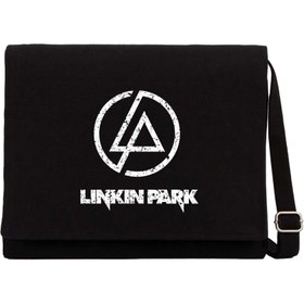 Resim Linkin Park Logo Siyah Kanvas Postacı Çantası - Siyah 