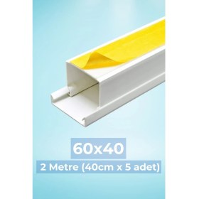 Resim 60X40 | 2 Metre Kendinden Yapışkanlı Klima Kanalı | 2m (5 Adet x 40CM) Klima Kablo Boru Kanalı 