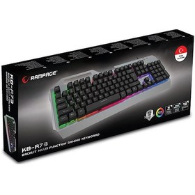 Resim Rampage KB-R73 Usb Kablolu Aydınlatmalı Metal Kasa Gaming Q Klavye 