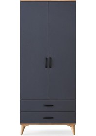 Resim Kumsal 2 Kapılı 2 Çekmeceli Gardrop Elbise Dolabı 80x48x195cm 001 