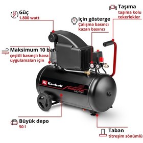Resim Einhell Classic TC-AC 270/50/10 Yağlı Kompresör 