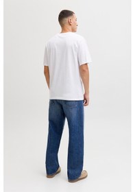 Resim Jack & Jones Jjcole Print Erkek Tişört Bisiklet Yaka Kısa Kollu Beyaz 