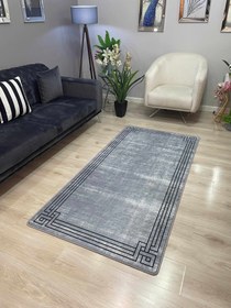 Resim ZÜHRE ANTİK GRİ - Kaymaz Deri Taban Makinede Yıkanabilir Salon Oturma Odası Mutfak Halısı - QUANTUM SERİSİ / SAÇAKLI / 200x290 (6m²) 