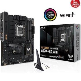Resim Asus Tuf Gamıng A620-pro Wıfı, 4xddr5, 2x M.2, Hdmı, Dp, Type-c, Am5 Soket Gamıng Anakart 
