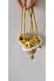 Resim Merveyyyra Araba Dikiz Aynası Süsü Ayçiçeği Buketi 