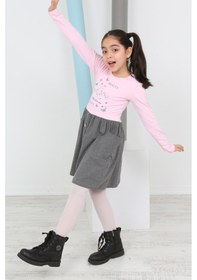Resim Toontoy Kız Çocuk Beauty Love Baskılı Elbise Pembe 