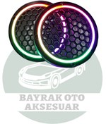 Resim TREND Pixel Kayar Ledli 16cm Midrange Kapağı Neon Led Işıklı Kumanda Kontrollü 16cm Uyumlu 358 Modlu 