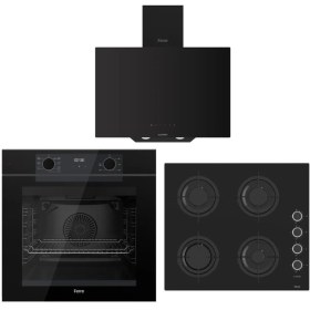 Resim Ferre Artline Siyah Ankastre Set (D077-SA Siyah Davlumbaz - CS205-FA 60 cm Siyah Ocak - QEP63CS Fryart Fırın) 