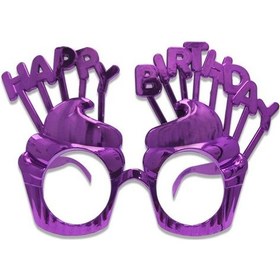 Resim Mor Happy Birthday Parti Gözlüğü Tüm Yaşlar 