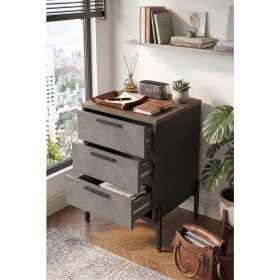 Resim Yurudesign Vista C Ofis Keson Metal Ayaklı Kahve-Beton-Antrasit Vs3-Cga 