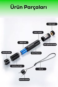 Resim farissu Turbo X Yeşil Şarjlı Lazer | 6800 mAh Pil | Uzun Menzilli & Çoklu Işık Efektli 