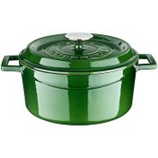 Resim Lava 24 CM Majolica Yeşil Döküm Yuvarlak Tencere 
