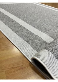 Resim Melidia Halı Trendy Jüt Sisal Salon Oturma Odası Halısı Gri Beyaz Gri Beyaz 