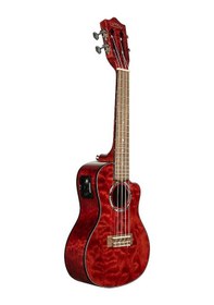 Resim Lanikai Qm-rdcec Quilted Maple Elektro Ukulele - Kırmızı Üst Seg 