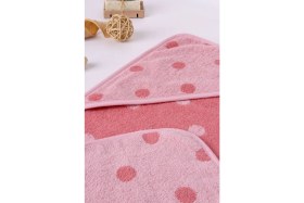 Resim Baveno Pembe Puantiyeli 80X80 Bebek Kundak 