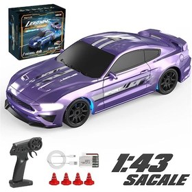 Resim 1:43 4wd Rc Drift Araba Yarışı 2.4g Yüksek Hızlı Dört Tekerlekten Çekiş Uzaktan Mor Mor 