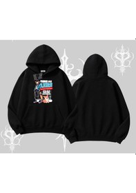 Resim Kapşonlu Sweatshirt Anime Hiker Girl Balance Is Everything Baskılı Siyah 