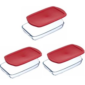 Resim Paşabahçe Borcam Kırmızı Kapaklı Dikdörtgen Saklama Kabı 