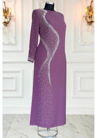 Resim Amine Hüma Didar Tesettür Abiye Lavanta Lavanta 