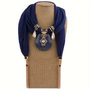 Resim Vintage Katı Renk İnce Yaka Olgun Kadın Şal Eşarp 