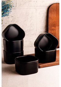 Resim Snippy Tera - 6'lı Seramik Kase Çok Amaçlı Kahvaltılık 300 Ml Siyah 