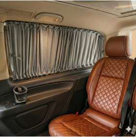 Resim MOPS Mercedes Vito W447 5 Cam 2014+ Ekstra Uzun Uyumlu GRİ Raylı Oto Perde Takımı 