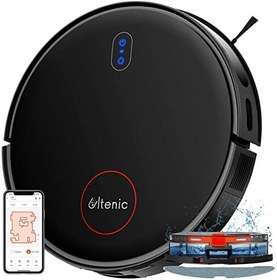 Resim Ultenic D6s Robot Vacuum Cleaner, Vibration Mopping, 3000Pa Strong Suction, Super Slim, APP Control, Ideal for Pet Hair, Hard Floors and Carpets 