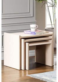 Resim Zg4 3'lü Zigon Sehpa - Bej Zg4 - Bej 