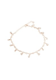 Resim Brezza Lusso Jewelry Sallantılı Full Taşlı Su Yolu Gümüş Kadın Ayak Halhal Rose 