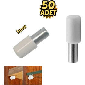 Resim Yahya Plastik Başlı Metal Raf Pimi 5 mm Paslanmaz 50’li 