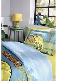 Resim Özdilek Ranforce-dino Zoo Petrol-tek Kişilik Çocuk Nevresim Takım Petrol 