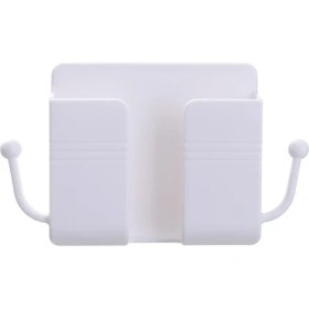 Resim GongtuShop A-Beyaz Tarzı Duvara Monte Organizatör Saklama Kutusu Uzaktan Kumandaya Monte Cep Telefonu Fişi Duvar Tutucu Şarj Çok Işlevli Kanca Tutucu Standı (Yurt Dışından) 