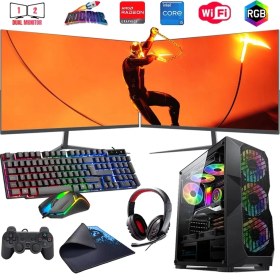 Resim Rogame I7 13700F 16GB Ddr4 512GB M2 8gb RX580 Çift 24" Monitörlü Oyun Bilgisayarı (Gaming Set) 