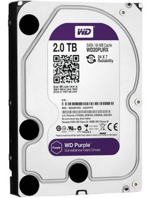 Resim Wd 2Tb Purple 3,5" 64Mb 5400Rpm Wd20Purz Harddisk Western Digital