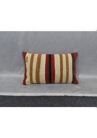 Resim Zehra Abla Halı Yeni El Dokuma Dekoratif Lumbar Kilim Kırlent Yastık Kılıfı 6581 Çok Renkli 