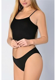 Resim Pamuk Ribana Düz Bikini Siyah 