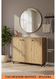 Resim 3 Kapaklı Mutfak Dolabı Kahve Köşesi Mutfak Rafı Mutfak Standı Çok Amaçlı Dolap Çam 