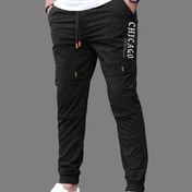 Resim Erkek Casual Drawstring Jogger, %100 Polyester Non-Stretch Dokuma Kumaş, Tüm Mevsim Normal Beden Pantolon, Alfabenin Baskı Detaylı, Modaya Uygun İş Giysi Stili 