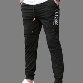 Resim Erkek Casual Drawstring Jogger, %100 Polyester Non-Stretch Dokuma Kumaş, Tüm Mevsim Normal Beden Pantolon, Alfabenin Baskı Detaylı, Modaya Uygun İş Giysi Stili 