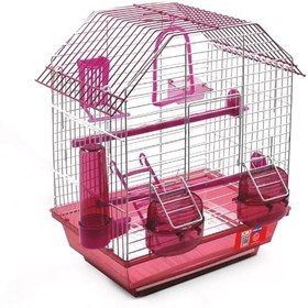 Resim Kiki Excellent Portatif Dik Çatılı Muhabbet Kuşu Kafesi 38x29x20 Cm 