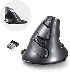Resim DELUX Dikey Fare, Kablosuz Ergonomik Fare, Dahili Pil, 2.4G Kablosuz ve BT 4.0 Çift Mod, Çıkarılabilir Bilek Sağlığı, Şarj Edilebilir PC Mouse (618G DB) 