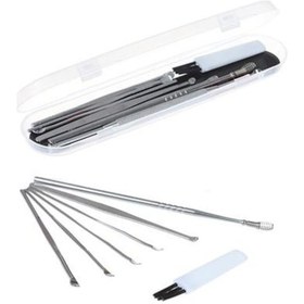 Resim Zhd 6 Parça Paslanmaz Çelik Kulak Balmumu Toplayıcı Çıkarıcı Temizleyici Bakımı Çubuk Seti 