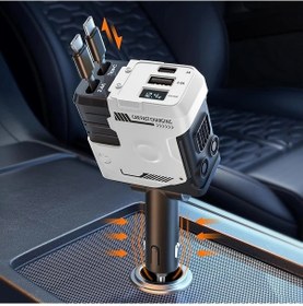 Resim Boatshop1 Yıtumu Beyaz 31.5 İnç Teleskopik Araba Şarj Cihazı 66w 4ü 1 Arada Ultra Hızlı Şarj 2 Usb Portlu Pixel Galaxy Samsung Uyumlu 