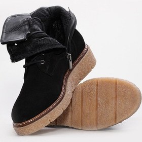 Resim Hakiki Deri Kadın Klasik Bot 657sza2503 Siyah Süet 