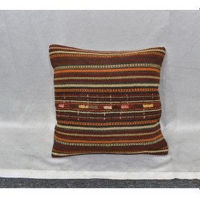 Resim Zehra Abla Halı Yeni El Dokuma Dekoratif Kilim Kırlent Yastık Kılıfı 6555 Çok Renkli 