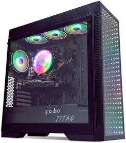 Resim Quadro QT100 Titan USB 3.2 RGB ATX Mid Tower Siyah Kasa 